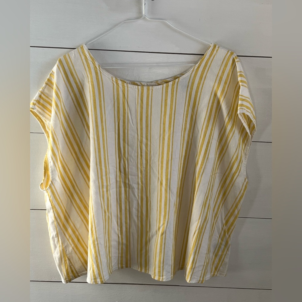 Torrid Yellow and White Striped Blouse